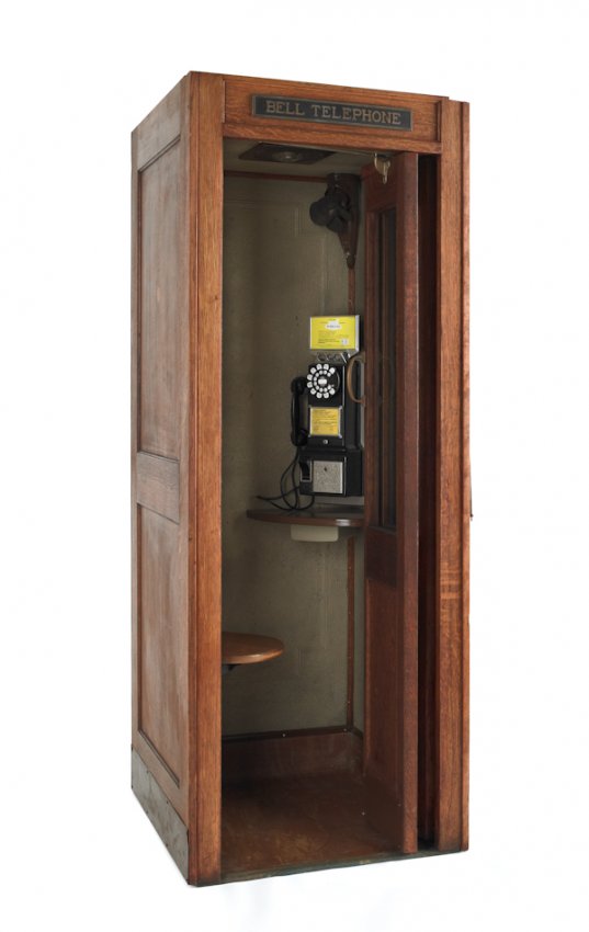 45 Oak Bell Telephone phone booth, ca. 1930, with Lot 45