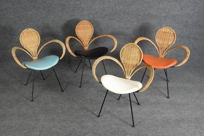 4 SALTERINI CLOVER CHAIRS MID CENTURY MODERN