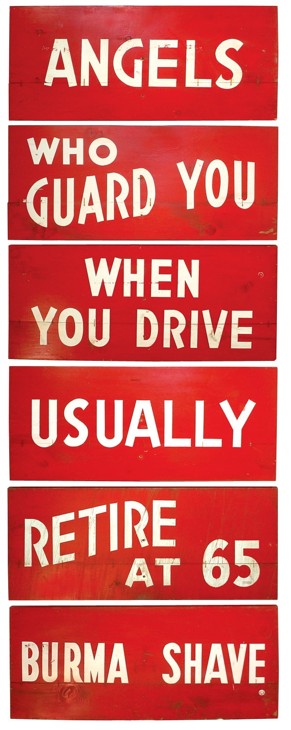 959: Burma-Shave road signs, set of 6 that read 