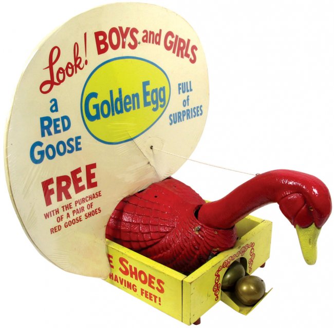 Advertising store display, Red Goose Shoes Golden Egg, : Lot 1234