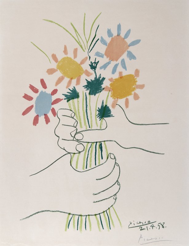 11: Pablo Picasso, Flower Bouquet, Lithograph : Lot 11