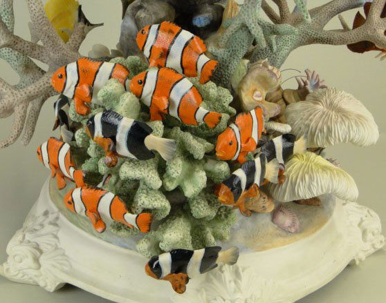 Extraordinary Boehm Porcelain Coral Reef Group In Custo : Lot 131