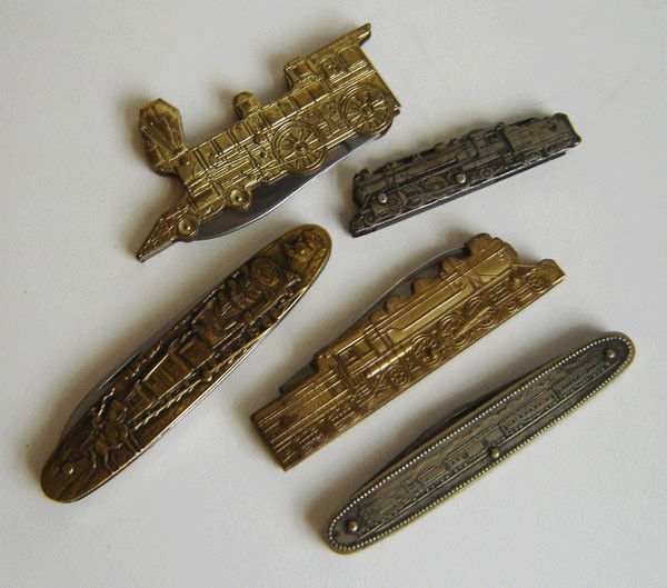 117 6 Antique And Train Pocket Knives Lot 117