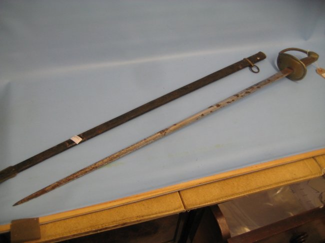 Toledo steel bladed sword with eagle emblem to the hilt : Lot 115