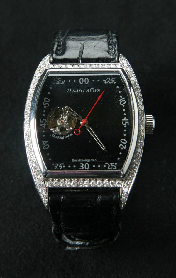 229: Montres Allison stainless steel and diamond watch