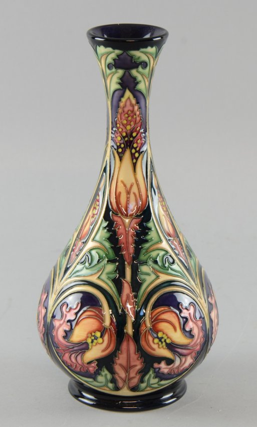 Moorcroft vase with flower design by Rachel Lot 165
