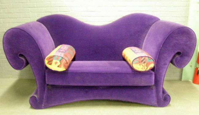 1192: Pop Art Purple Velvet Love Seat : Lot 1192