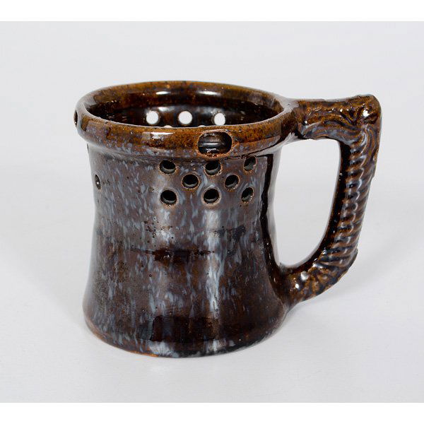 112 Ohr Puzzle Mug with Floral Handle Lot 112