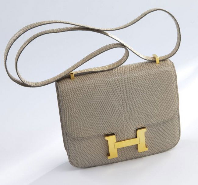 Hermes 18 cm Ficelle lizard skin Constance bag : Lot 428