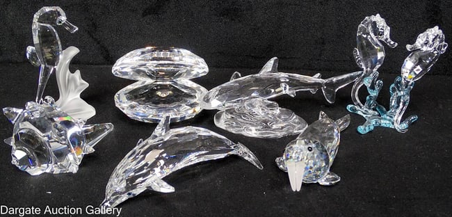 (7) ASST SWAROVSKI CRYSTAL SEA LIFE FIGURES