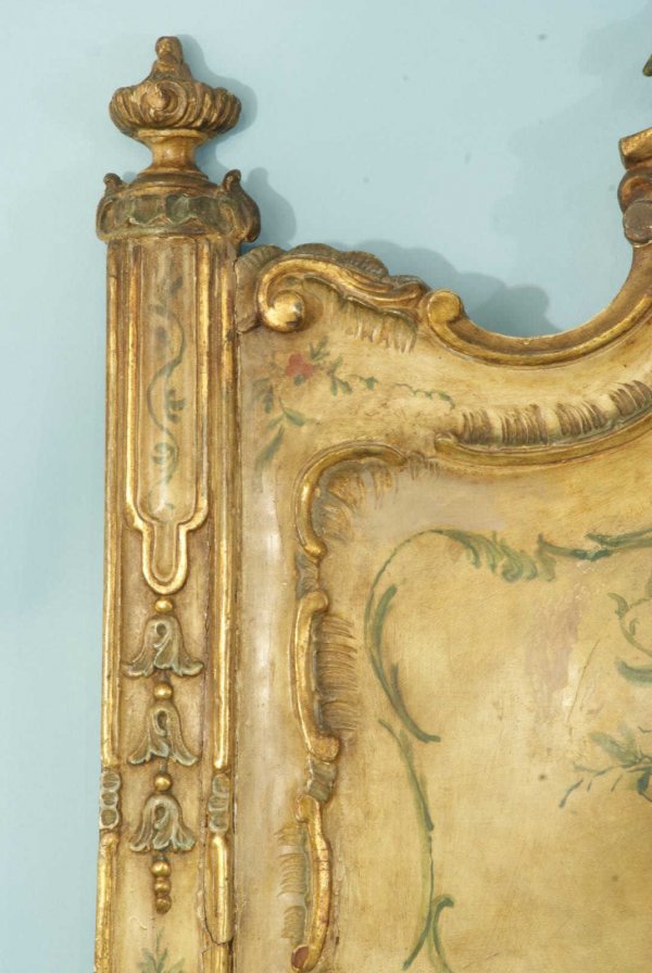 131 ANTIQUE WOOD CARVED AND PAINTED ITALIAN BED Lot 131