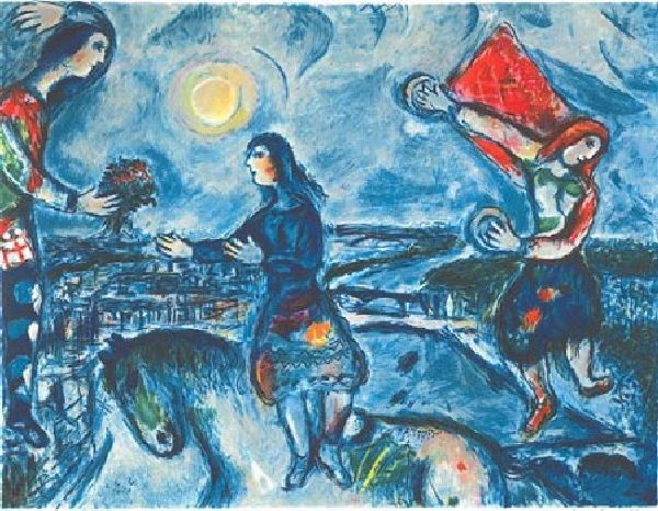 Marc Chagall Lovers Over Paris Print Limited Edition Lot 93