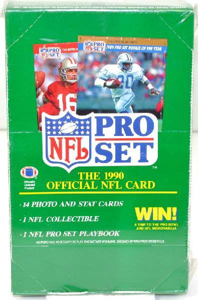 1990 Unopened Box of NFL Pro Set Football Cards 36ct : Lot 29A