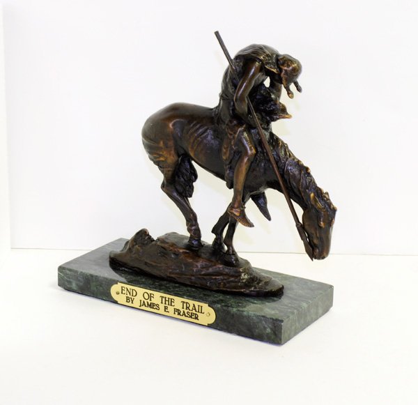 End Of Trail By Frederic Remington Bronze Reissue Lot 193
