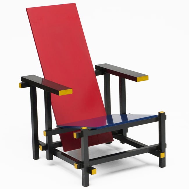 Gerrit Reitveld for Cassina Red and Blue Chair