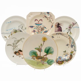 Group of Six Aesthetic Movement Porcelain Plates