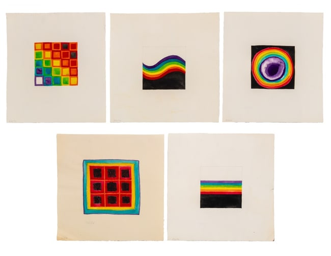 Domenick Capobianco Rainbow Grids Watercolors, 5