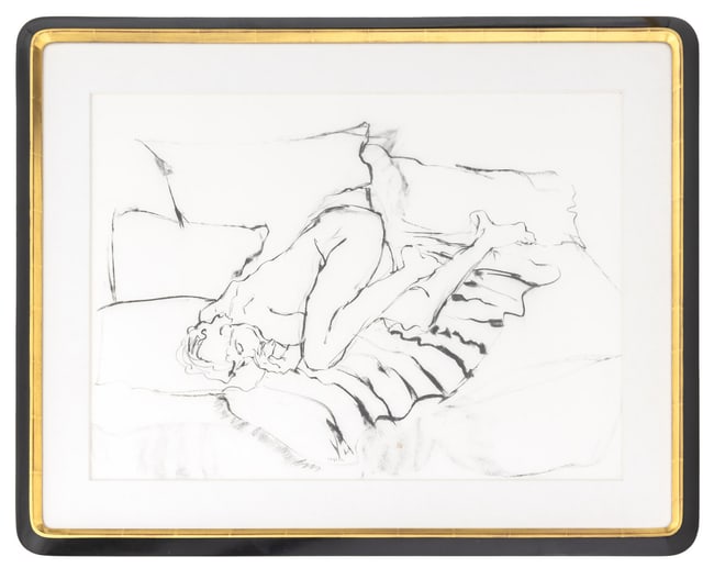 Jennet Inglis Sleeping Nude Figure Charcoal