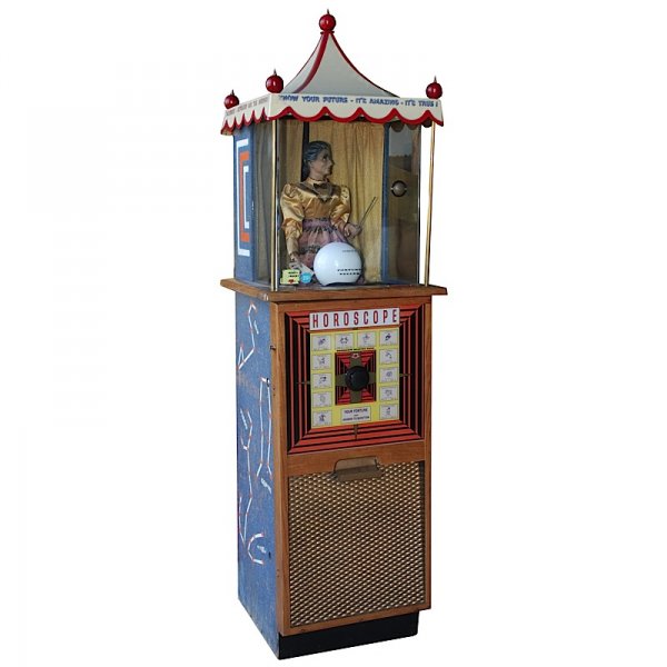 57 1950s CoinOperated Genko Fortune Teller Machine Lot 57