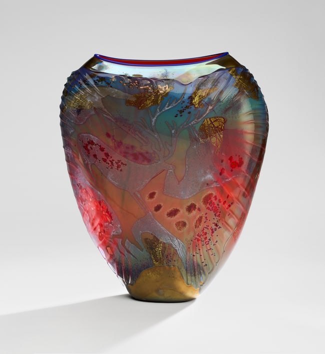 WILLIAM MORRIS (B. 1957) Monumental 'Petroglyph' Vessel, 1990
