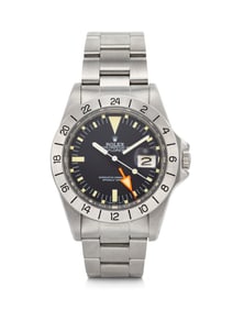 ROLEX, EXTREMELY ATTRACTIVE STAINLESS STEEL 'EXPLORER II 'FRECCIONE'' WITH DATE, 24-HOUR INDICATION,