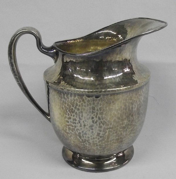 Antique Derby Silver Plate Co. Hammered Pitcher : Lot 2013