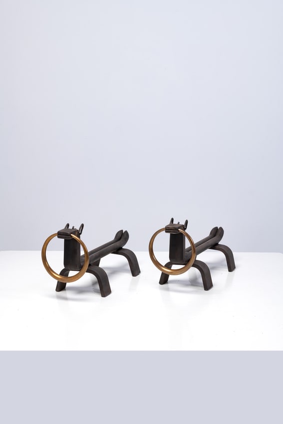 Osvaldo Borsani (1911-1985) Pair of andirons