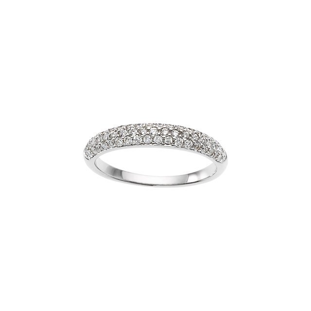 14K WHITE GOLD WEDDING BAND 50 DIAMOND = .50 CTS!