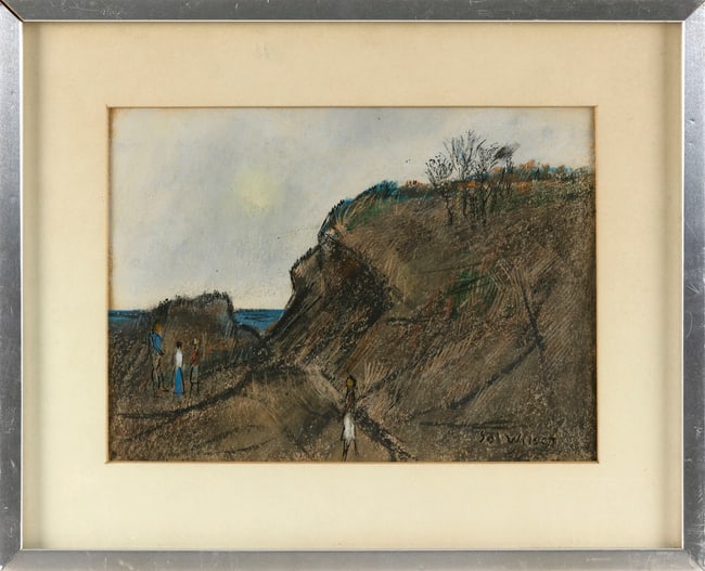 SOL WILSON (New York/Poland/Russian Federation, 1896-1974), Figures walking a dune path., Mixed