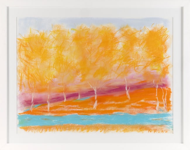 WOLF KAHN (New York/Vermont/Germany, 1927-2020), Yellow trees., Pastel on paper, 21