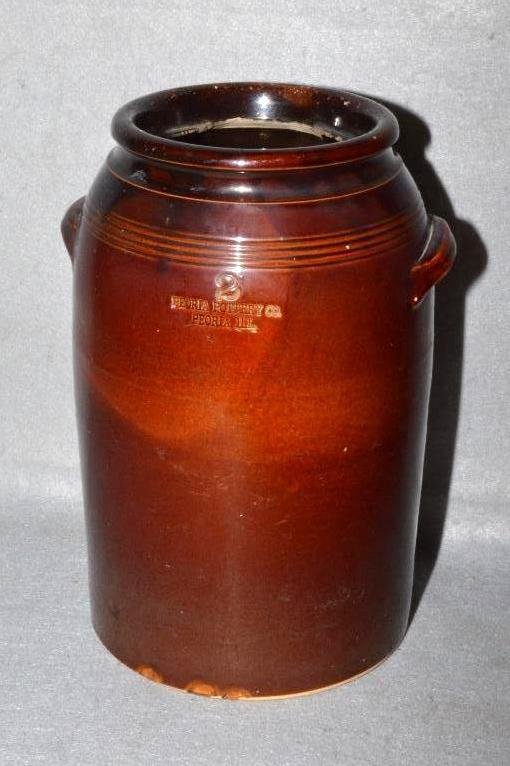 13" Peoria Pottery Co. 2 Gallon Crock w/o Lid Lot 243