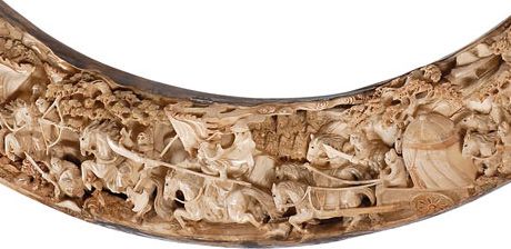 4108C: Rare Hand Carved Mastodon Ivory Mammoth Tusk : Lot 4108C