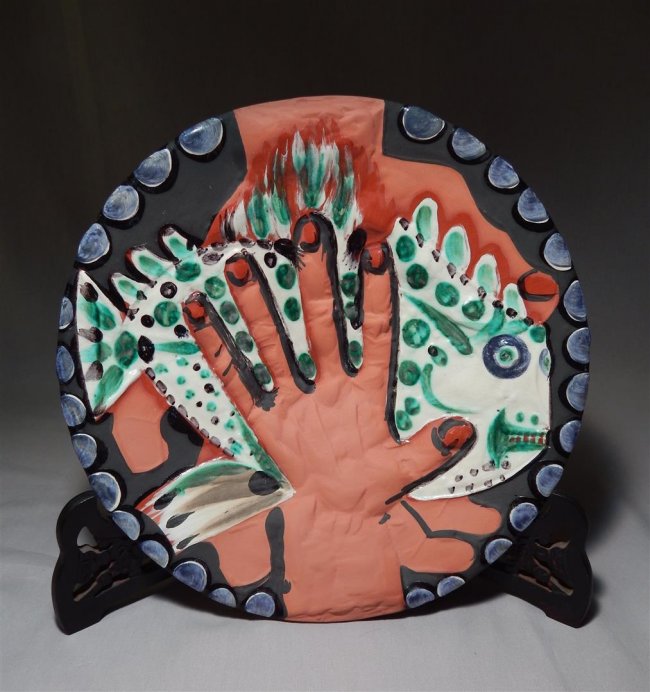 Pablo Picasso Hands with Fish Plate Lot 51