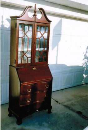 113: Cherry Wood Gov. Winthrop Secretary Desk by Jasper ...