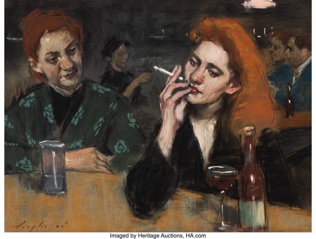 33039&colon; Malcolm Liepke &lpar;American&comma; b&period; 1953&rpar; Girl Talk Pas
