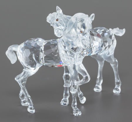 crystal horse and carriage figurine