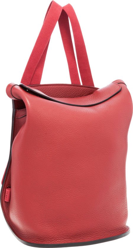 58147: Hermes Rouge H Clemence Leather Sherpa Backpack : Lot 58147  