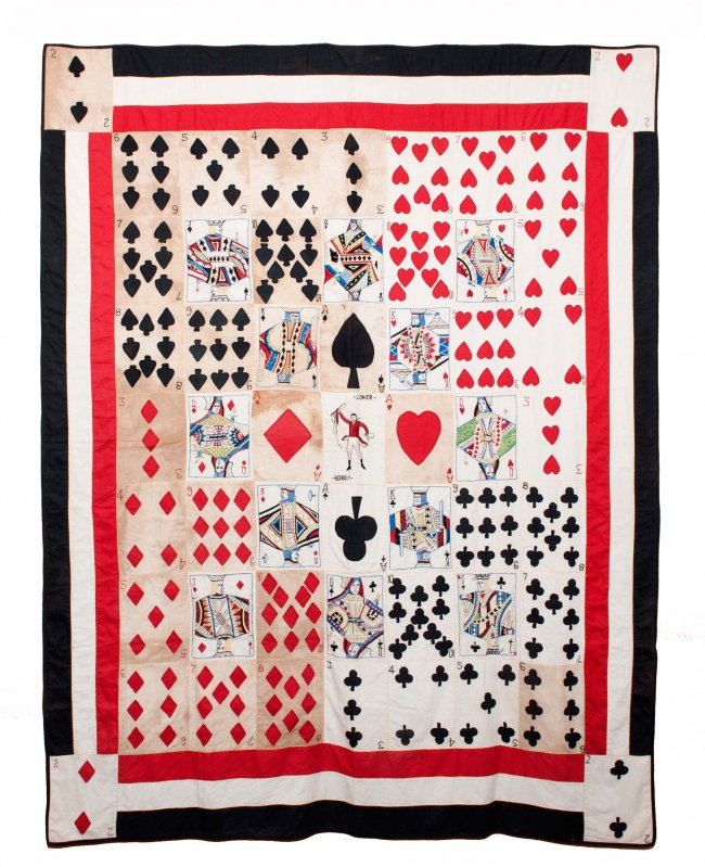 hand-embroidered-folk-art-playing-card-quilt-american-lot-268