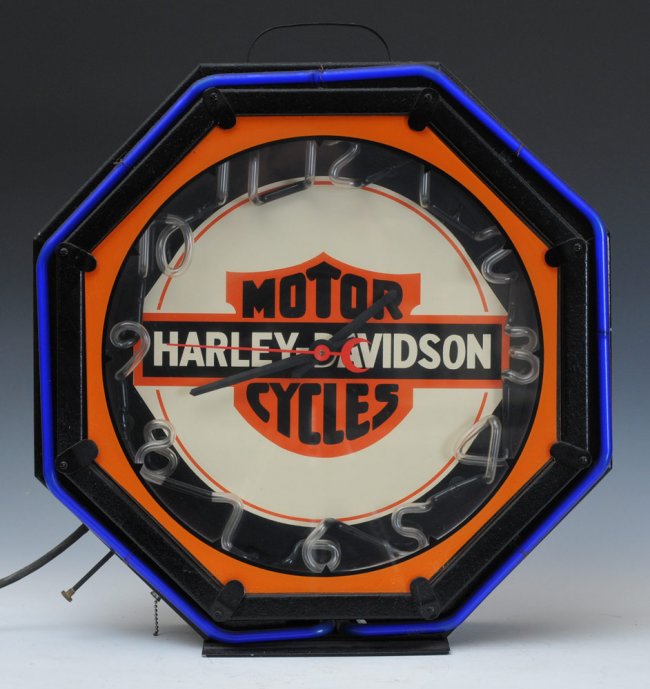 Harley Davidson Neon Clock Lot 33